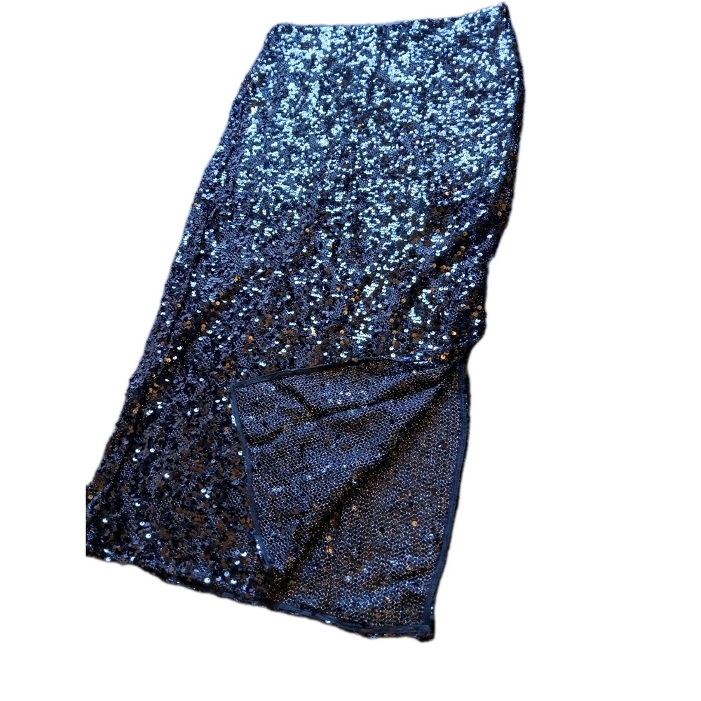 Limit Ed. H&M Black Formal Sequin Midi32 Skirt Med Liner Is Mini 15' NEW #535C